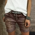 thumbnail image 3 of REALiKUN omen's High Waisted Denim Shorts Casual Ripped Summer Hot Short Jeans Brown M, 3 of 6
