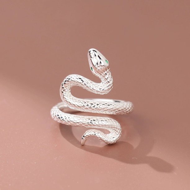 BFCLUB-anillos sencillos de Plata de Ley 925 para mujer y hombre, anillo de serpiente Retro abierto ajustable para dedo, regalo de cumpleaños para fiesta