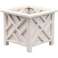thumbnail image 1 of ZYPPP Chippendale Planter Box, White – Plant Holder for Garden, Patio and Lawn – 14 ¾” sq. x 13 ¼ H Overall, 1 of 14