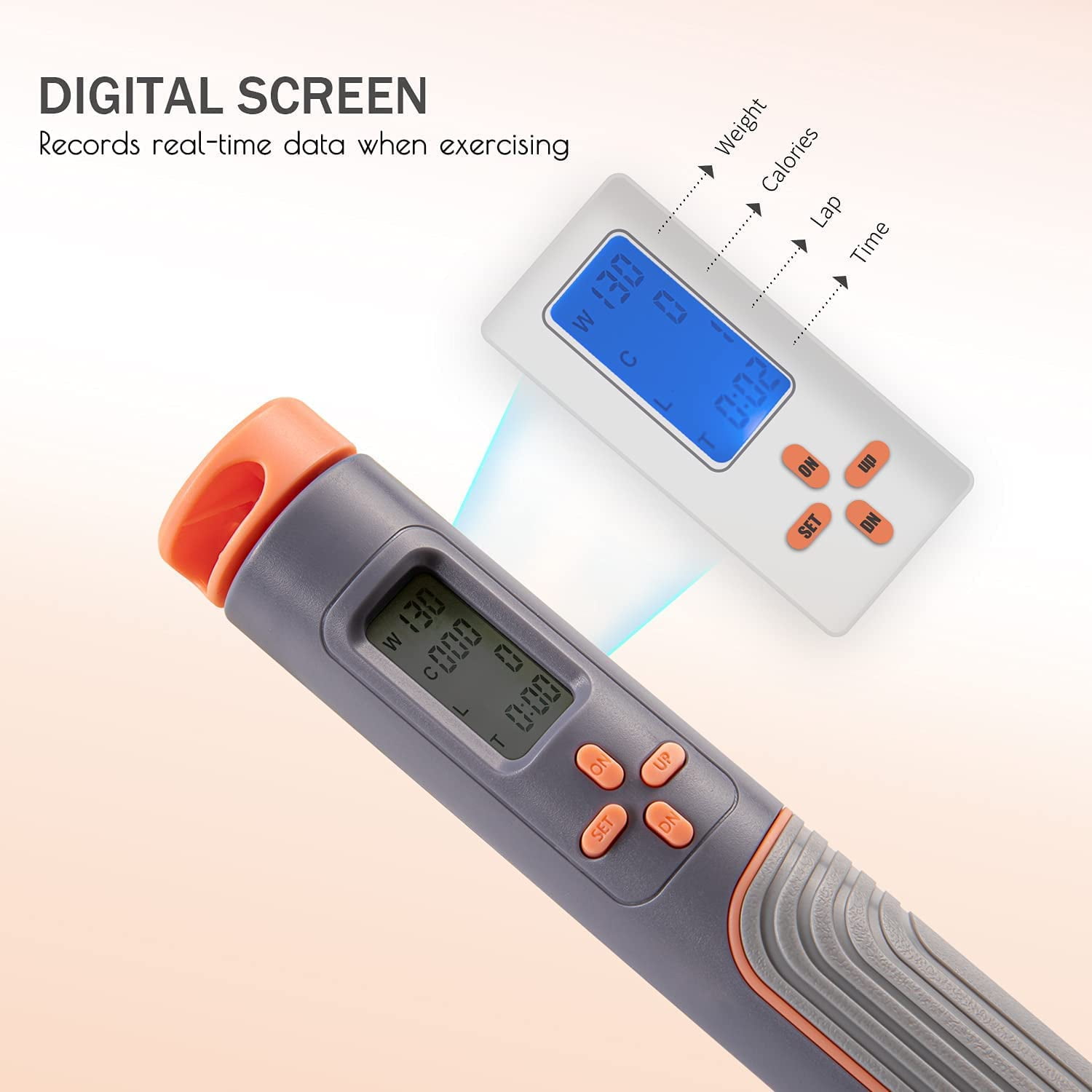 Herui Jump Rope Adjustable Digital Counting Jump Rope with Exercise Cordless Ball and Weighted Handles Speed Tangle-Free Skipping Rope with Alarm Reminder Suitable for Indoor and Outdoor Workout