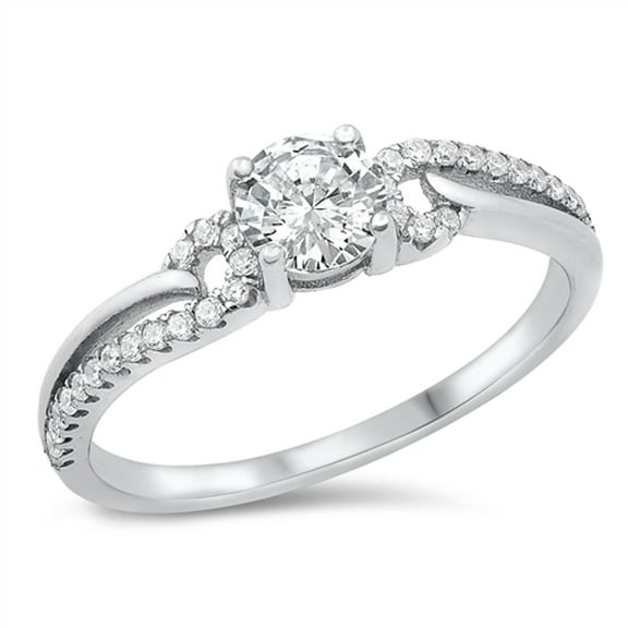 White Cubic Zirconia Wedding Ring .925 Sterling Silver Band Jewelry Female Male Unisex Size 5