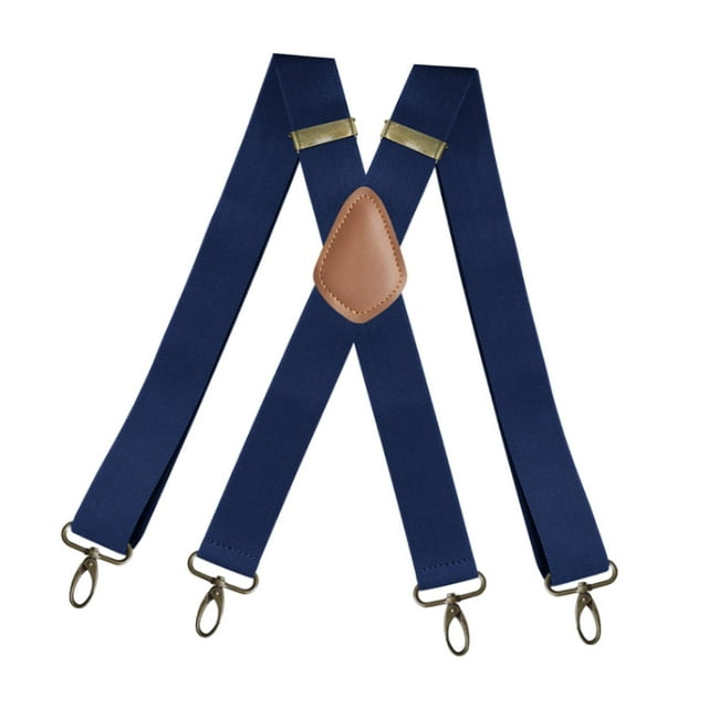 Milaget Bretelles pour Hommes Vintage Réglables 4 Clips en Forme de x Bretelles Élastiques Femmes Bleu Marine