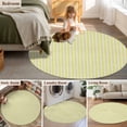thumbnail image 5 of Round Rugs 3Ft, Yellow Striped Round Area Rug Washable Indoor Throw Carpet, Modern Simple Farmhouse Beige Vintage Small Non Slip Circle Rug for Bedroom Living Room Home Decor Aesthetic, 5 of 8