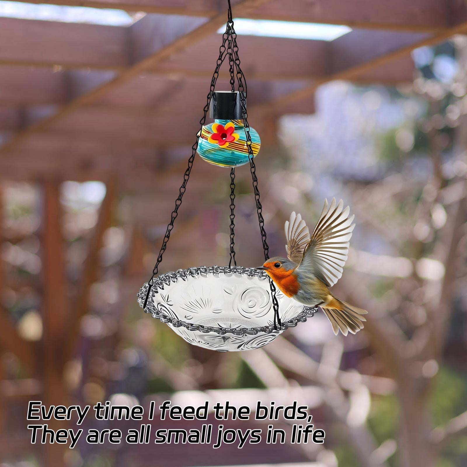 Bird Feeder Outdoor Hanging, Garden Decoration Bird Feeding Station For Attracting Wild Birds, Durable Birdhouse For Yard Patio Garden Decoration