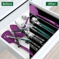 thumbnail image 4 of Silverware Drawer Organizer  Expandable Kitchen Utensils Organiser Cutlery Tray Dividers Flatware Insert Office Supplies Black 5-7 Slot, 4 of 8