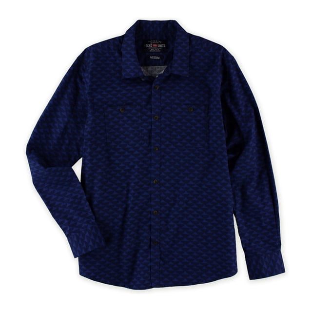 Ecko Unltd. Mens Injection Ls Button Up Shirt, Blue, Medium