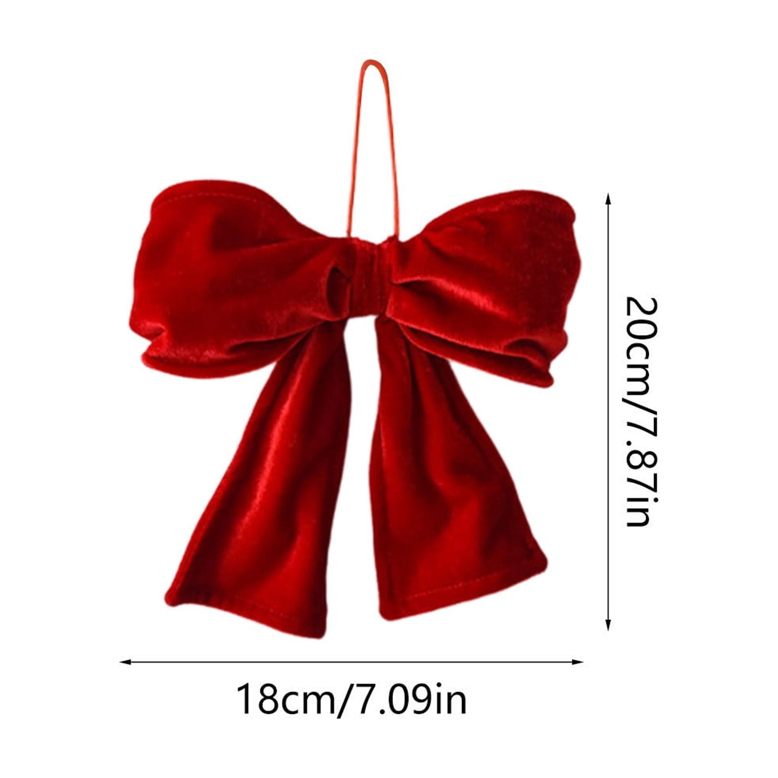 Red Velvet Bows For Christmas Tree,Set of 2 Red Velvet Wreath Bows,Christmas Bows Xmas Decorative Ties,Bow Ornaments Wreaths Twist-Tie Bow for Gift-Wrapping,Festive Winter Decor,Home Party (Red,M)