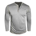 thumbnail image 5 of KHONTS Men's Henley Shirts Long Sleeve Casual T Shirts Basic Classic Vintage Cotton Tee Shirts Button Shirts Light Gray XXL, 5 of 7