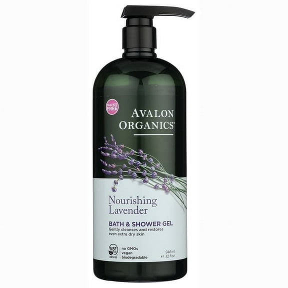 Avalon Organics Nourishing Lavender Bath & Shower Gel, 32 Fl Oz