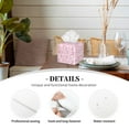 thumbnail image 3 of Gukieu Ribbon Bow Print Leather Tissue Box, PVC Waterproof Velcro Opening and Closing Square Tissue Box Holder, Suitable for Home and Office Decoration, 3 of 7