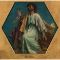 thumbnail image 3 of Jules Elie Delaunay 12x12 Black Modern Framed Museum Art Print Titled - Daniel (1875), 3 of 5