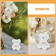 thumbnail image 6 of PAMINGONO Miniature Flocked Bears White 6Pcs Miniature Bears Toy, 6 of 7