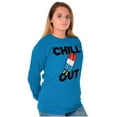 thumbnail image 3 of Retro Chill Out Food Pun Popsicle Unisex Plus Size Long Sleeve Tee Shirt Brisco Brands 4X, 3 of 6