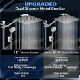 thumbnail image 2 of Shower Head Combo,12 Inch High Pressure Rain Shower Head with 11 Inch Adjustable Extension Arm and 5 Settings Handheld Shower Head Combo,Powerful Shower Spray Against Low Pressure Water with Long Hose, 2 of 7