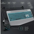 thumbnail image 2 of Wireless Keyboard and Mouse Backlit, Rechargeable Ergonomic Keyboard with Wrist Rest, LED Mouse, Phone Holder, Silent for Computer, Mac, PC, Laptop, Chromebook-Silver Black, 2 of 8