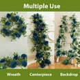 thumbnail image 5 of JingChun 66 inch Artificial Flower Garland with Blue Rose, Fake Vines Silk Rose Hanging Garland for Wedding Floral Arch Garden Background Engagement Ceremony Reception Decor, 5 of 6