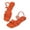 Orange, variant on Toe Ring Flat Sandals Flock Light Flexible Ergonomic Sole On Daily Casual Shoes
