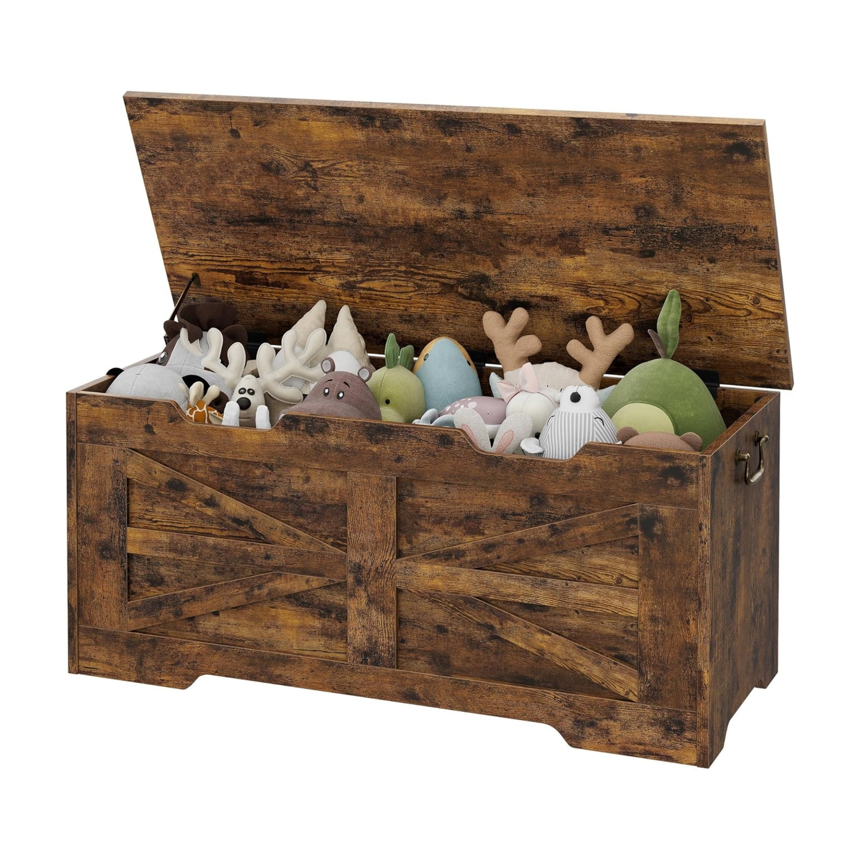 Storage Chest，Wooden Toy Chest，39.4" Storage Bench with Safety Hinge, Entryway Bench Supprots 350 lb,Large Toy Box,Storage Trunk for Living Room, Bedroom, Playroom