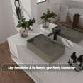 thumbnail image 5 of 19.7*12.8-inch rectangular bathroom cement art basin with drain in the same color, 5 of 11