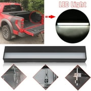 Durable Truck Bed Tonneau Cover Tri-Fold Cargo Bed Cover With Light For Ford