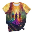 thumbnail image 5 of VKOYWKM Womens Halloween Tshirts Short Sleeve T-Shirts Witch Graphic Tees Casual Crew Neck Holiday Tshirts, 5 of 6
