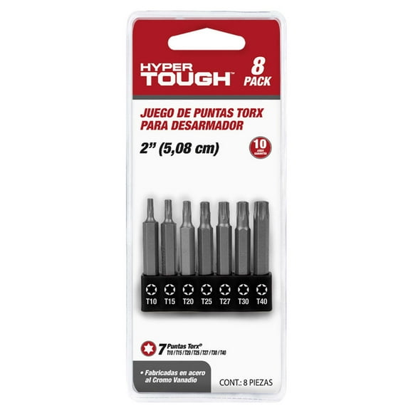 Juego De 7 Puntas T10, T15, T20, T25, T27, T30, T40 50 mm 2"