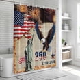 thumbnail image 6 of Anniversary USA Flag Bathroom Shower Curtains with 12 Hooks Waterproof Shower Curtain for Stalls and Bathtubs American Eagle Statue of Liberty Decorative Bathroom Privacy Curtain 72x96 Inches, 6 of 9