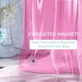 thumbnail image 6 of Bathway Shower Curtain Liner, 72"W x 72"L Waterproof PEVA Plastic Shower Curtain Liner for Bathroom with Magnets, Clear Pink, 6 of 8