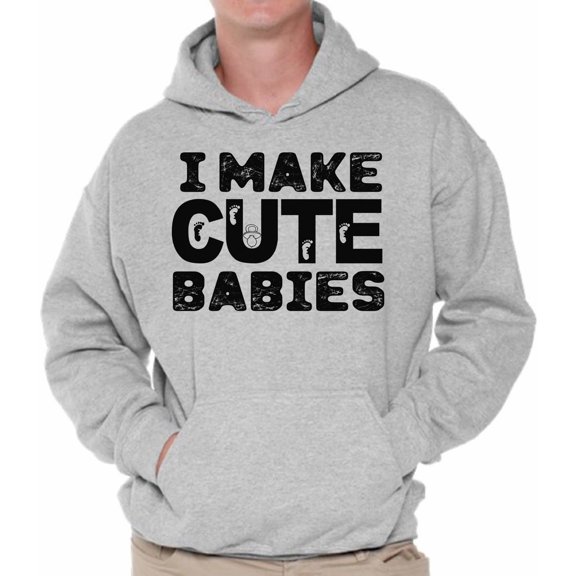 Awkward Styles Men's I Make Cute Babies Cool Dad`s Graphic Hoodie Tops Father's Day Gift