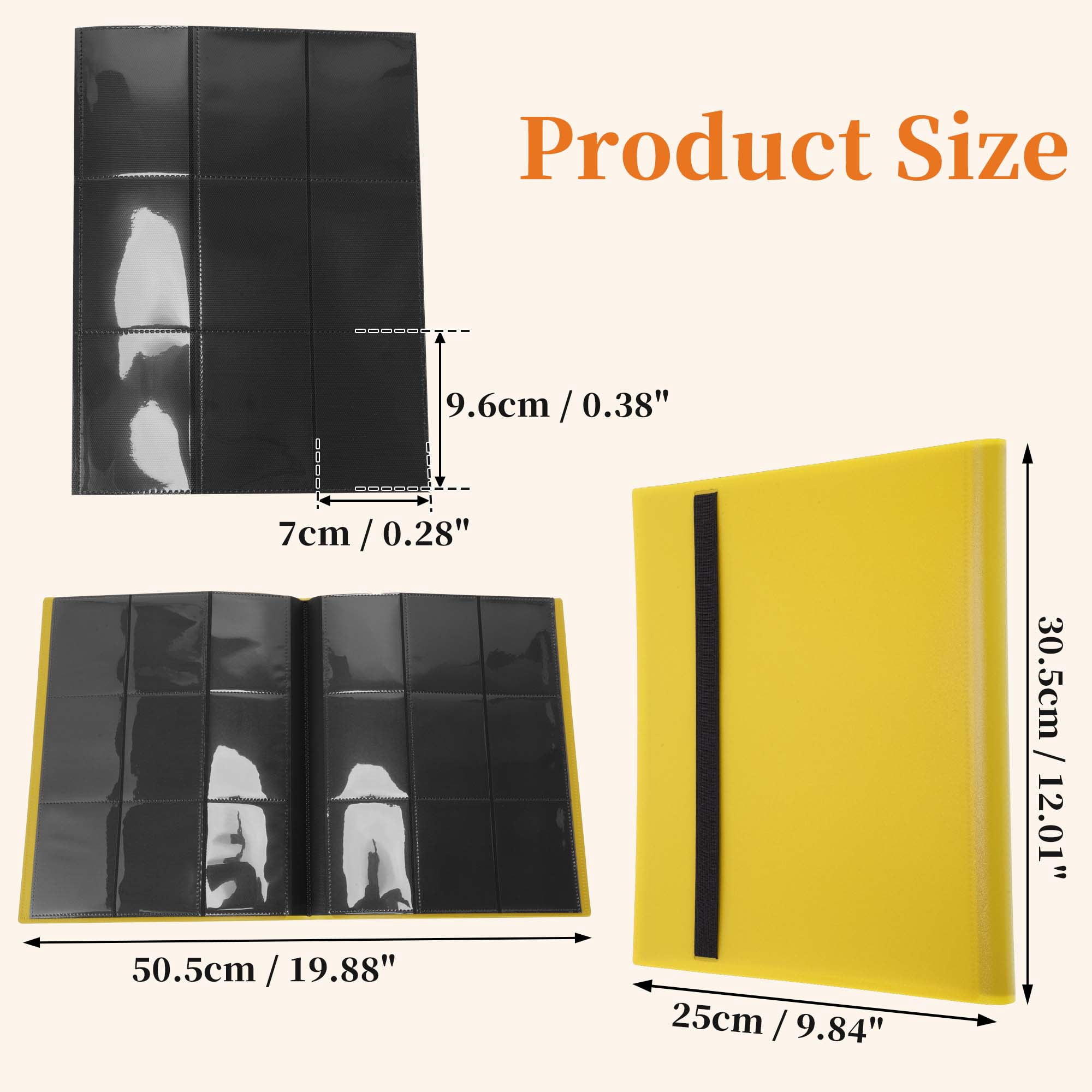 Unique Bargains Card Binder with 9 Pockets and 20 Pages ["Yellow"]