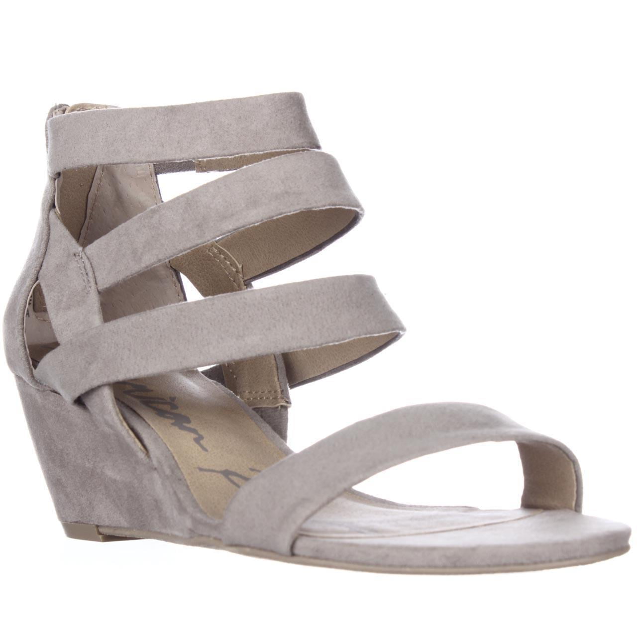 gray strappy flat sandals