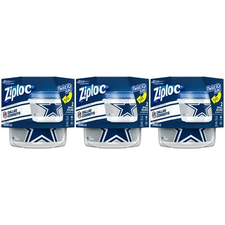 Ziploc Brand NFL Dallas Cowboys Twist 'n Loc Containers, Small, 2 ct, 3 (Best Food Delivery App Dallas)