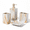 Beige-Marble look-4-Piece, variant on Ceramic Bathroom Accessories Set Black 4 Piece Tulip Design
