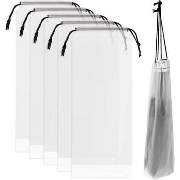 6 Pcs Umbrella Bags Wet Umbrella Cases Clear Umbrella Cover Wet Umbrella Bags Folding Umbrella Storage Bag Waterproof Travel Umbrellas Sleeves with Drawstring