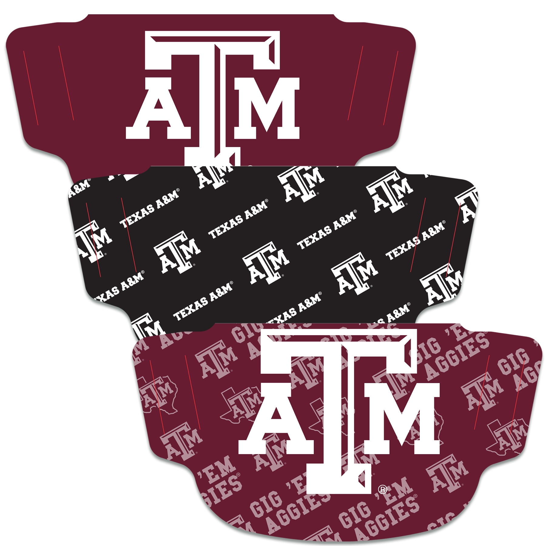 Texas A M Aggies Wincraft Adult Face Covering 3 Pack Walmart Com Walmart Com