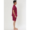 thumbnail image 3 of Conjuntos de Pijama de Satén para Hombre Lars Amadeus Ropa de Noche Manga Corta Rojo XXL, 3 of 4