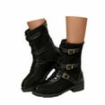 thumbnail image 3 of Fashion Ankle Boots with Leather Upper and Side Buckle Features for Comfortable Autumn Winter Footwear, 3 of 9