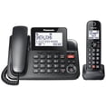 thumbnail image 1 of Panasonic Corded/Cordless Phone with Advanced Call Block, 2-Way Recording and Digital Answering Machine, 1 Handset Expandable up to 6 Cordless Handsets - KX-TGF850B (Black), 1 of 7