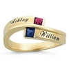 Personalized Sterling Silver with Gold Overlay Couple's Ring