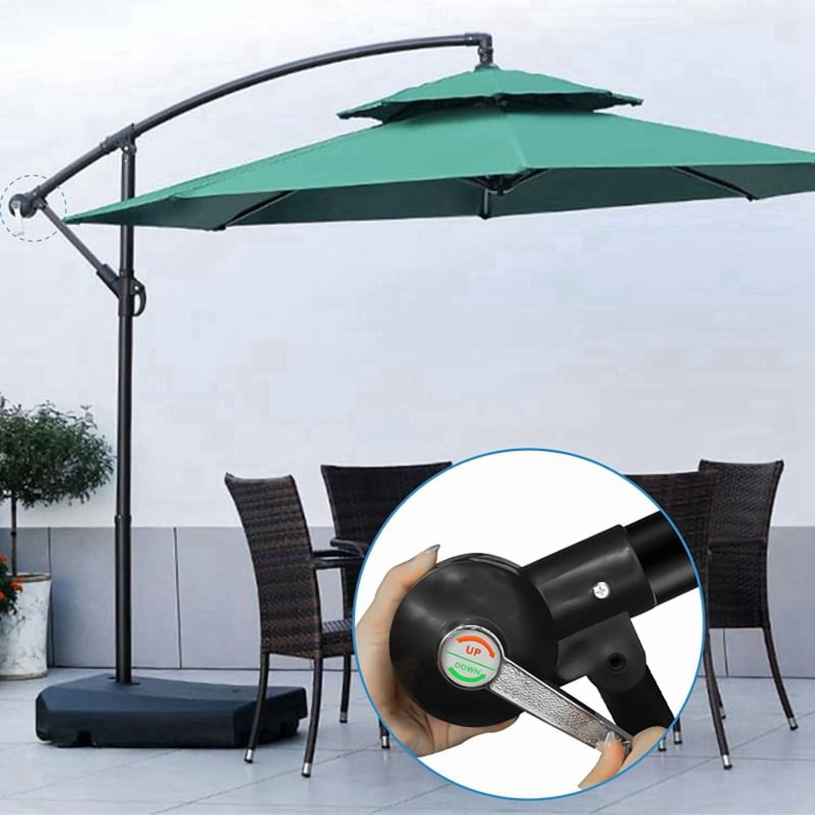 2X Cantilever Umbrella Parts, Patio Umbrella Holder Rocking Handle Adjustable Umbrella Stand Parts Patio Umbrella Parts