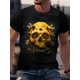 thumbnail image 2 of Men's Casual Short-Sleeve T-Shirt with Unique Bee & Skull Design - Breathable Mesh Fabric, Perfect for All Seasons, 2 of 6