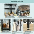 thumbnail image 4 of Clothes Rack, Heavy Duty Garment Rack, Portable Wardrobe Closet with Adjustable Shelves, Hanging Rods, Side Hooks for Hanging Clothes, Freestanding & L-shaped Closet, Max Load 900LBS, Black, 4 of 9