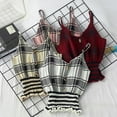 thumbnail image 6 of KOOYET Camisole Women V-Neck Plaid Button Fashion Casual Sleeveless Slim Wild for Female, 6 of 6