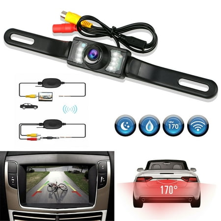 Wireless Car Rearview Reversing Camera,TSV 2.4G 170° View Angle Waterproof 7 IR Night Vision Backup Camera, Automatic White Balance Parking Cam Camera Fit for SUV Pickups Trucks Campers Bus Minivans