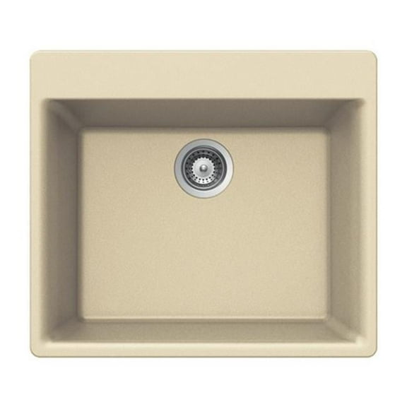 Quartztone Series Composite Granite Topmount Single Bowl Kitchen Sink, Sand