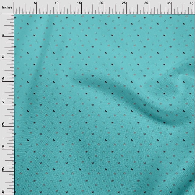 oneOone Tissu Polyester Lycra Imprimé Animaux Chiens Tissu au Mètre 56 Pouces de Large