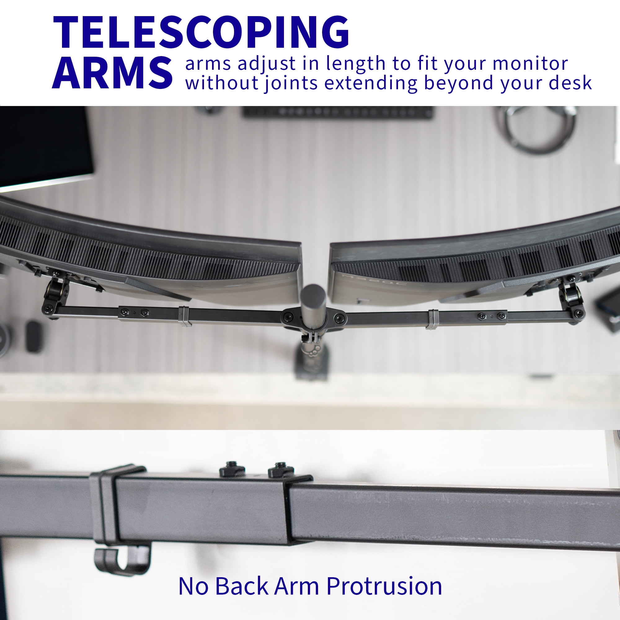 VIVO Extra Tall Telescoping Dual 27" to 38" Ultrawide Monitor Desk Mount Stand