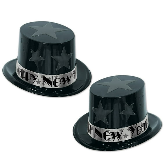 Beistle Club Pack of 25 Star Tropper Silver "Happy New Years" Legacy Party Favor Hat