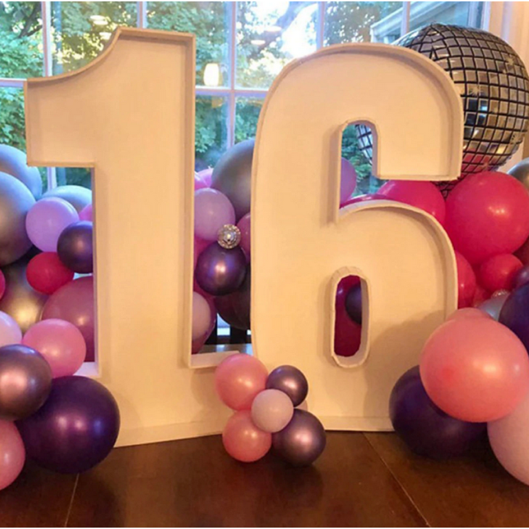 4ft Mosaic Numbers for Balloons Frame - Extra Large Marquee