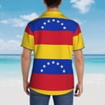 thumbnail image 5 of Flag of Venezuela Mens Hawaiian Shirt Short Sleeve Casual Button Up Tropical Summer Beach Shirt, 5 of 9